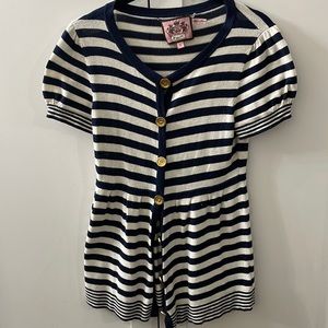 Navy and white striped sweater